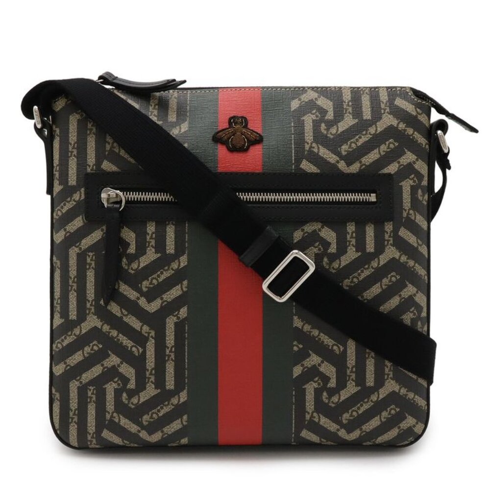 Gucci Gg Kaleido Gg Supreme Webline Shoulder Bag Messenger Bag Bee Leather